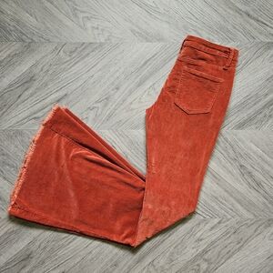 Saints & Hearts Bell Bottoms Size M Burnt Orange Corduroy Pants Extreme Flare